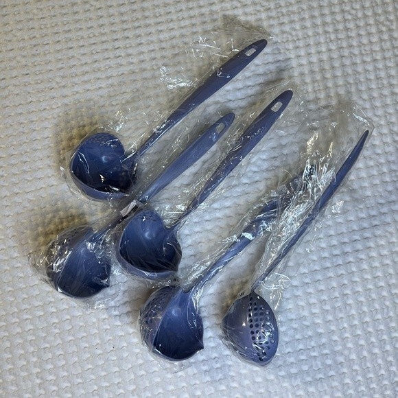 Ladle Plastic Green Purple 2PC Skimmer Spoon Filter Strainer Soup Spoons Random - Picture 6 of 6